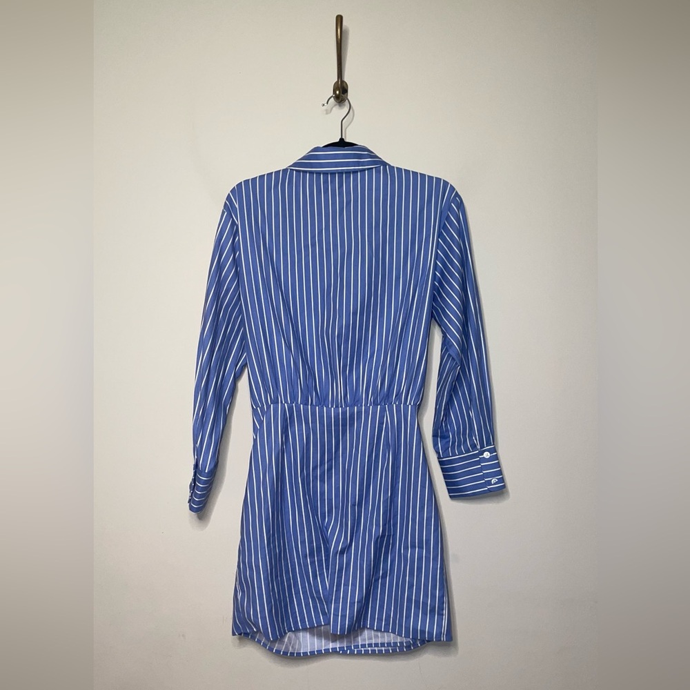 Reformation Weston Stripe Dress Blue and White - Picture 6 of 7